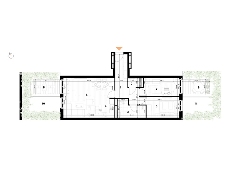 Tür 2 - 3 Zimmer Wohnung